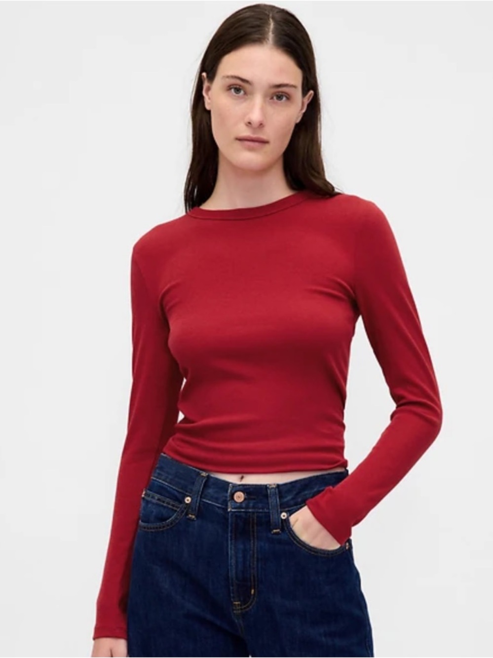 Gap Modern Crew Neck Long Sleeve Tee
